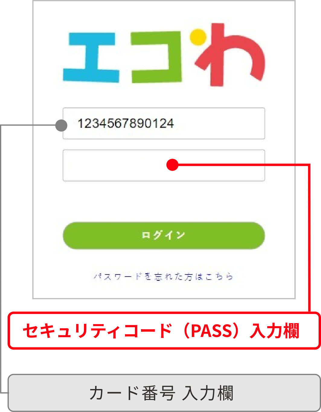 セキュリティコード（PASS） カード番号